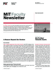 MIT Faculty Newsletter, Vol. XX No. 2, November/December 2007
