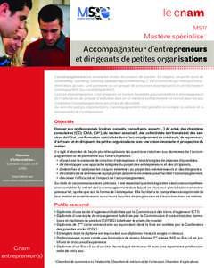 MS17  Mastère spécialisé® Accompagnateur d’entrepreneurs et dirigeants de petites organisations