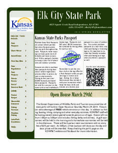 Elk City State Park 4825 Squaw Creek Road Independence, KS[removed]6295 | [removed[removed]S P R I N G