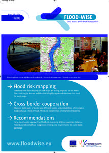 Poster_2e_reeks_Opmaak:12 Pagina 1  BUG Pictures: High water level on Bug River close to Włodawa City | Preliminary inundation zones | Exchange meeting Minsk 2010