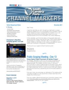 Harbor Deepening E-News In This Issue December 2011 Dear Friend,