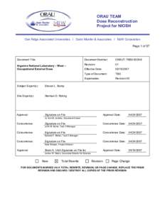 ORAU TEAM Dose Reconstruction Project for NIOSH Oak Ridge Associated Universities I Dade Moeller & Associates I MJW Corporation Page 1 of 57