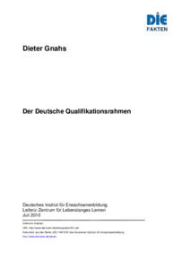 FAKTEN  Dieter Gnahs Der Deutsche Qualifikationsrahmen