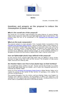 EUROPEAN COMMISSION  MEMO Brussels, 4 November[removed]Questions and answers on the proposal to reduce the