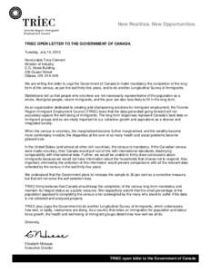 Microsoft Word - TRIEC OPEN LETTER TO THE GOVERNMENT OF CANADA.doc