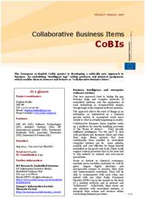 PROJECT, MARCH, 2007  Collaborative Business Items CoBIs