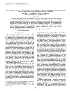 THE ASTROPHYSICAL JOURNAL, 520 : 335È346, 1999 July[removed]The American Astronomical Society. All rights reserved. Printed in U.S.A. THE HANLE EFFECT AS A DIAGNOSTIC OF MAGNETIC FIELDS IN STELLAR ENVELOPES. II. SOME