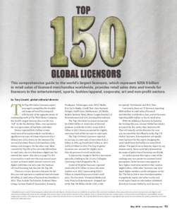 This comprehensive guide to the world’s largest licensors, which represent $259.9 billion in retail sales of licensed merchandise worldwide, provides retail sales data and trends for licensors in the entertainment, spo