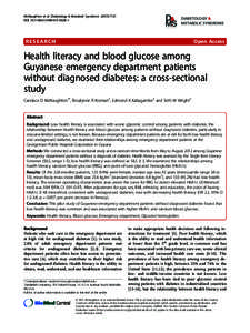 Health literacy and blood glucose among Guyanese emergency department patients without diagnosed diabetes: a cross-sectional study