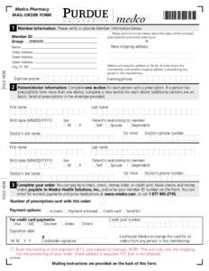 Medco Pharmacy MAIL-ORDER FORM 1  *6101*