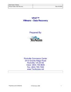 Data Recovery VPAT: VMware, Inc.