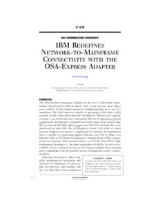 DATA COMMUNICATIONS MANAGEMENT IBM REDEFINES NETWORK-TO-MAINFRAME