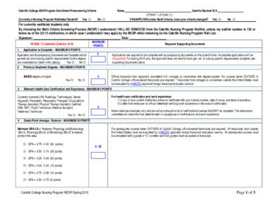 American River College ADN Program Enrollment Criteria