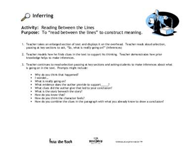Reading Between the lines Lesson Plan