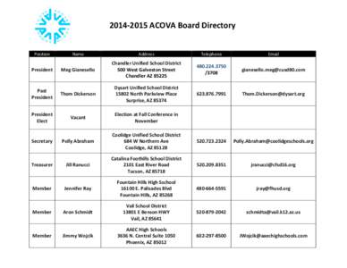 Vail Unified School District / Dysart Unified School District / Coolidge Unified School District / Chandler Unified School District / Sahuarita Unified School District / Arizona / Sahuarita /  Arizona / Sahuarita High School