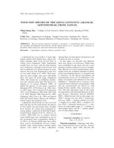 2002. The Journal of Arachnology 30:563–570  FOUR NEW SPECIES OF THE GENUS LEPTONETA (ARANEAE,