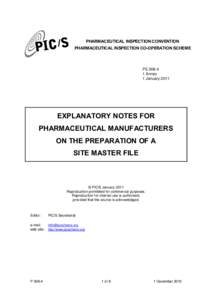 PHARMACEUTICAL INSPECTION CONVENTION PHARMACEUTICAL INSPECTION CO-OPERATION SCHEME PE[removed]Annex 1 January 2011