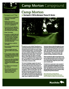 Camp Morton Campground Camp Morton Provincial Park Campground Tips
