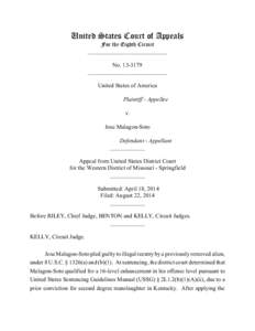 United States Court of Appeals For the Eighth Circuit ___________________________ No[removed]___________________________ United States of America