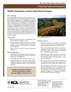 United States Forest Service / Loess Hills / Iowa / Wilderness / Conservation Reserve Program / Wildfire / Forestry / Agriculture / Occupational safety and health / Environment / Federal assistance in the United States