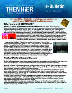 e-Bulletin  the histor y education network THEN H ER