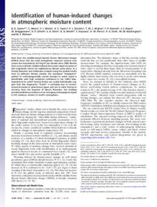 Identification of human-induced changes in atmospheric moisture content B. D. Santera,b, C. Mearsc, F. J. Wentzc, K. E. Taylora, P. J. Glecklera, T. M. L. Wigleyd, T. P. Barnette, J. S. Boylea, W. Bru¨ggemannf, N. P. Gi