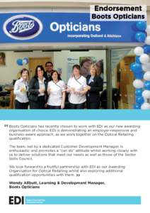 Endorsement - Boots Opticians.indd