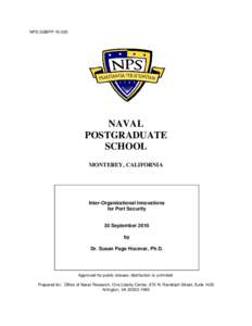 NPS-GSBPP[removed]NAVAL POSTGRADUATE SCHOOL MONTEREY, CALIFORNIA