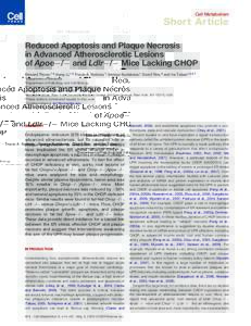 Reduced Apoptosis and Plaque Necrosis in Advanced Atherosclerotic Lesions of Apoe−/− and Ldlr−/− Mice Lacking CHOP