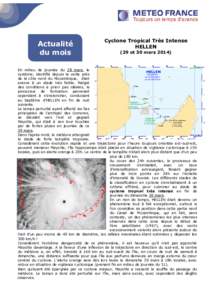 Actualité du mois Cyclone Tropical Très Intense HELLEN (29 et 30 mars 2014)