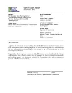 Commission Action December 5, 2013 PROJECT  NCPC FILE NUMBER