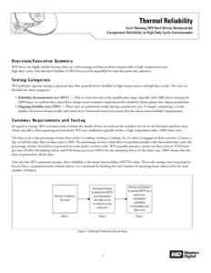 Thermal Reliability Cool-Running WD Hard Drives Demonstrate Exceptional Reliability in High Duty Cycle Environments Overview/Executive Summary WD drives are highly reliable because they are cool-running and thus perform 