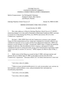 129 FERC ¶ 61,074 UNITED STATES OF AMERICA FEDERAL ENERGY REGULATORY COMMISSION Before Commissioners: Jon Wellinghoff, Chairman; Suedeen G. Kelly, Marc Spitzer, and Philip D. Moeller.