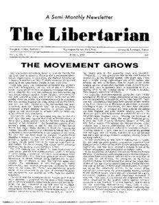 A Semi-Monthly Newsletter  The Libertarian