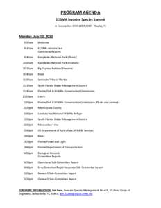 Microsoft Word - ECISMA -Invasive Species Summit Agenda.doc