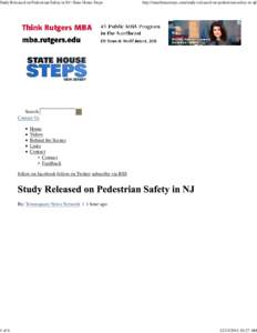 Study Released on Pedestrian Safety in NJ | State House Steps