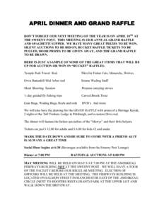 Games / Amoskeag Falls / Androscoggin River / Raffle / Orvis / Errol /  New Hampshire / Door prize / Lotteries / Recreation / Geography of the United States