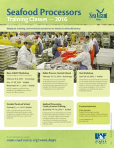 Seafood Processors Training Classes  2016 Better Process Control School  Roe Workshop