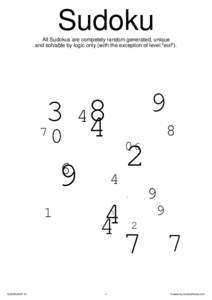 Puzzle video games / Sudoku / FN 5.7×28mm / Sudoku algorithms / Mathematics / Recreational mathematics / Logic puzzles