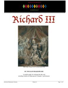 Richard III  William Blake. Richard III and The Ghosts around 1806 BY WILLIAM SHAKESPEARE A teacher guide for studying the play and