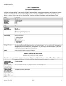 CUNY COMMON CORE Course Nomination Form