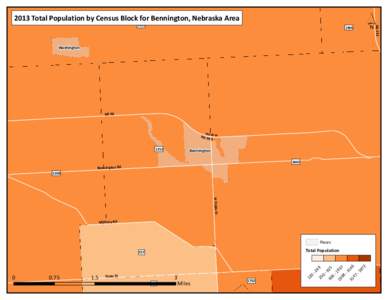 2013 Total Population by Census Block for Bennington, Nebraska Area[removed]Washington