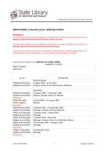 Historical documents / Microform / Nannine /  Western Australia / Copyright law of the United States / Science / Library science / Knowledge / Storage media / Genealogy / Parish register