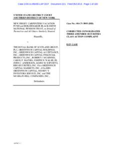 Case 2:08-cv[removed]LAP-DCF Document 221 Filed[removed]Page 1 of 100  UNITED STATES DISTRICT COURT SOUTHERN DISTRICT OF NEW YORK NEW JERSEY CARPENTERS VACATION FUND and BOILERMAKER BLACKSMITH