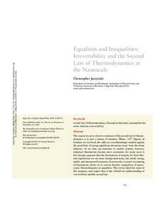 Annu. Rev. Condens. Matter Phys:Downloaded from www.annualreviews.org by University of Maryland - College Park onFor personal use only. Equalities and Inequalities: Irreversibility and the Sec