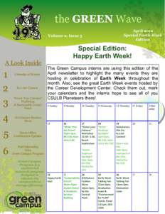 the GREEN Wave April 2012 Special Earth Week Edition  Volume 2, Issue 5
