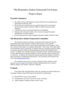 Ethics / Criminology / Restorative justice / Fresno /  California / Probation officer / Fresno Pacific University / Fresno County /  California / Law / International Institute for Restorative Practices / San Joaquin Valley / Geography of California / Justice