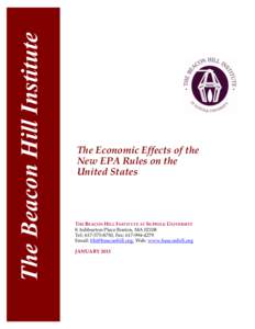 The Beacon Hill Institute  The Economic Effects of the New EPA Rules on the United States