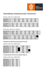 Egham bus timetable (last updated 12 January 2015)