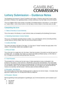 Lottery submission form - guidance notes - May 2013